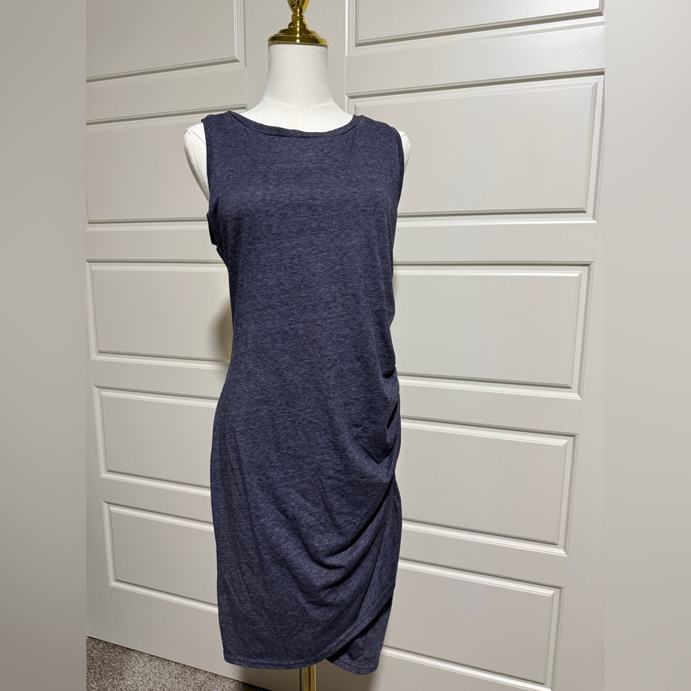 Leith Sleeveless Dark Blue Midi Dress
